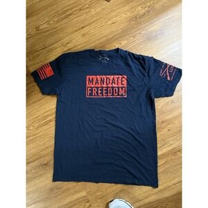Mandate Freedom Grunt Style Shirt Mens XXL Blue Short Sleeve Crew Neck USA